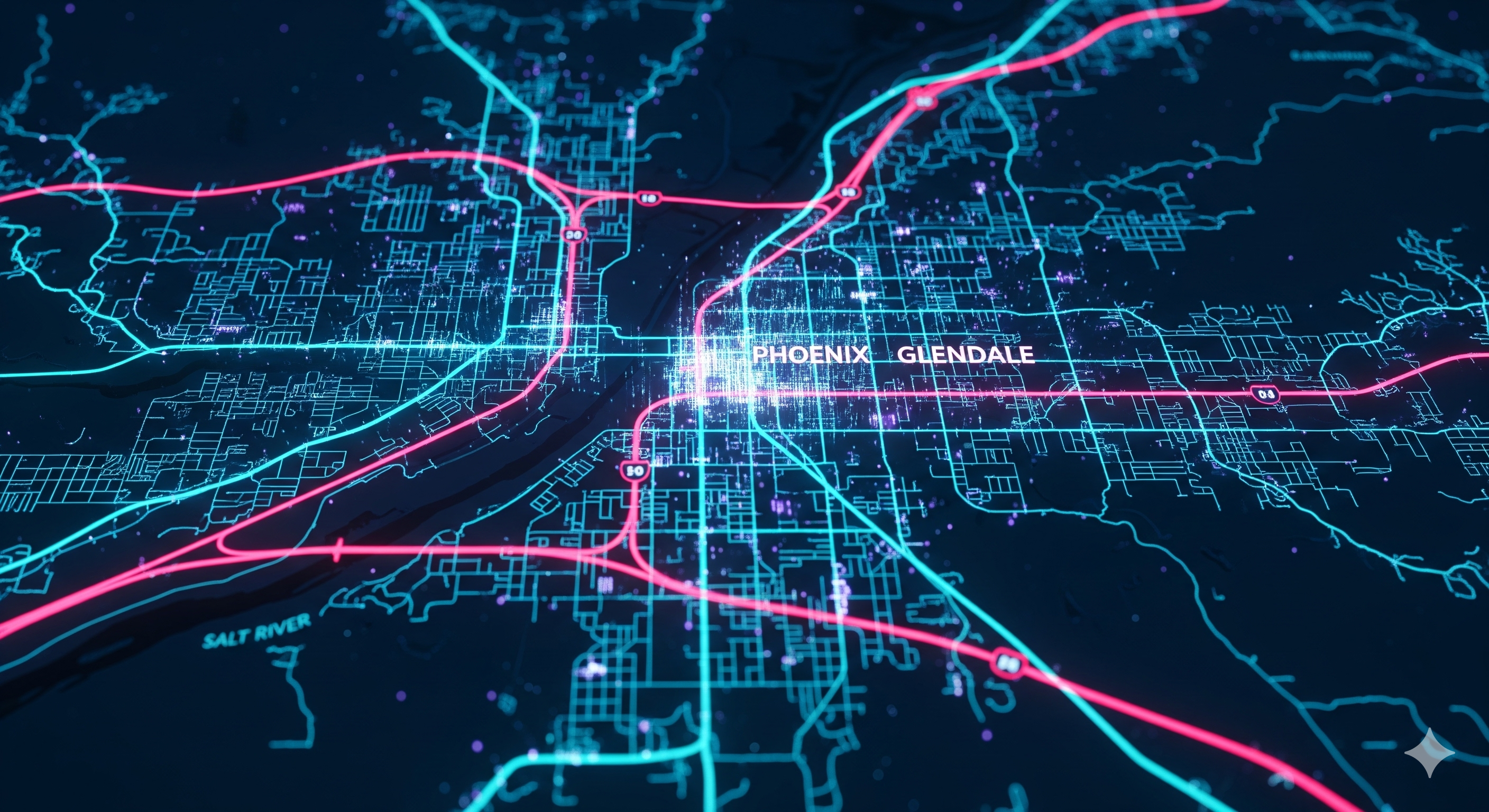 Digital Map of Glendale and Phoenix